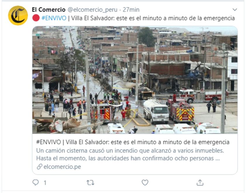 Captura de pantalla de la noticia difundida en las redes sociales