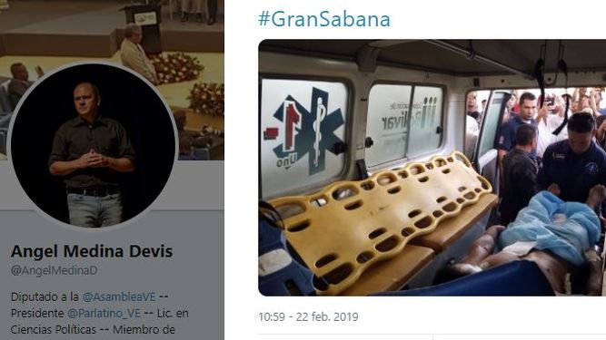 Los indígenas heridos de bala durante el enfrentamiento de esta madrugada son trasladados desde el Hospital de Santa Elena de Uairén hacia Brasil, ya que, no hay medicamentos ni insumos para atenderlos, según denunció el diputado venezolano Ángel Medina.