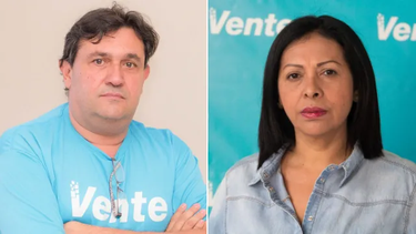 Henry Alviárez y Dignora Hernández, dirigentes de Vente Venezuela, partido de María Corina Machado.