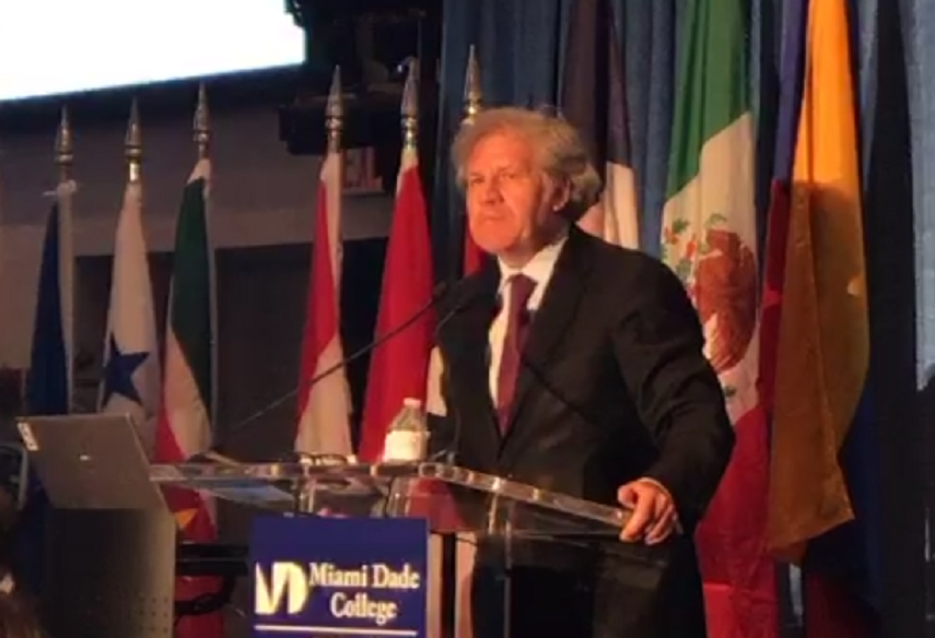 Luis Almagro, &nbsp;Secretario General de la Organización de Estados Americanos habla en Miami.&nbsp;