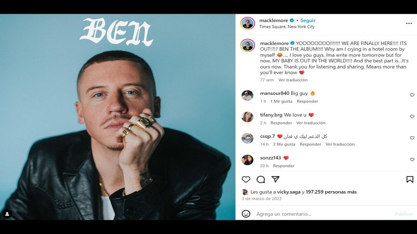 El rapero estadounidense Macklemore.