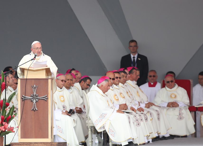 &nbsp;El papa&nbsp;Francisco&nbsp;habla durante la homilía de la misa.&nbsp;