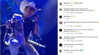 El cantante Yeison Jiménez actúa en concierto.&nbsp;