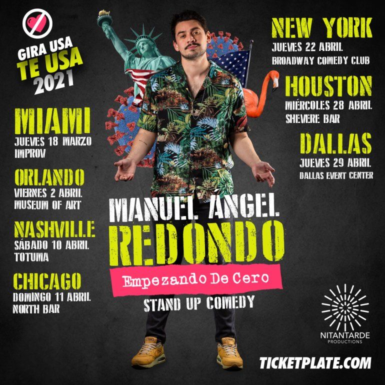 El comediante Manuel Ángel Redondo llega a los Estados Unidos para presentar su Stand Up Comedy Empezando de cero.