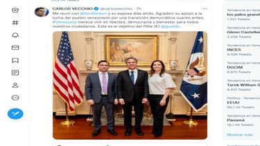 El Embajador Carlos Veccio y el Secretario de Estado de EEUU, Antony Blinken.