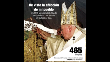 He visto la aflicción de mi pueblo, carta firmada por católicos cubanos.&nbsp;