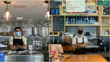 De izquierda a derecha,&nbsp;Angel Herrera, asistente de mánager en Giache, y&nbsp;Ezequiel Martín Momo, encargado de Pandoree Café.&nbsp;