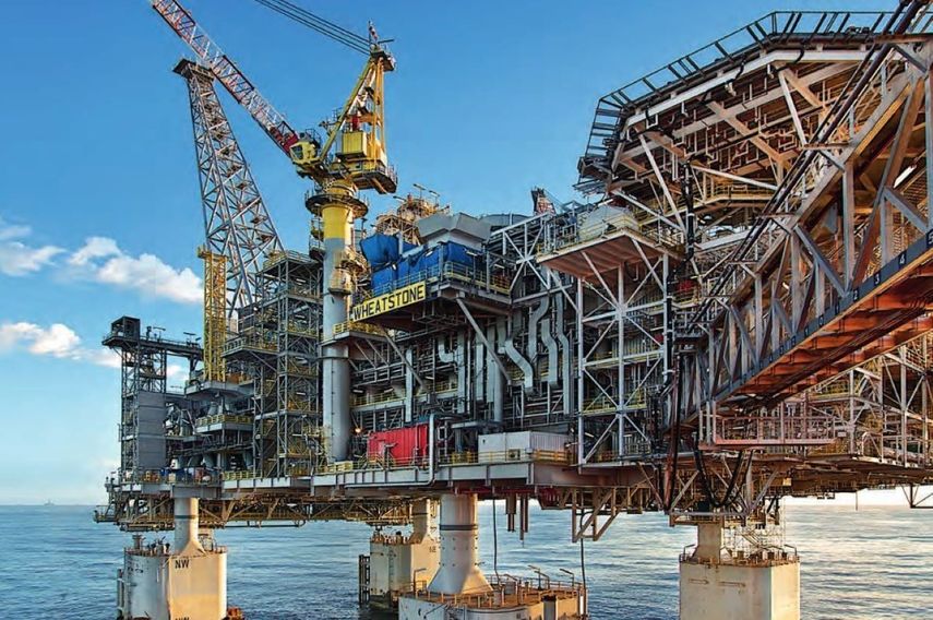 Imagen de una plataforma petrolera de la estadounidense Chevron.