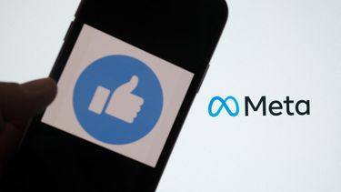 Logo de Meta, la empresa matriz de Facebook.