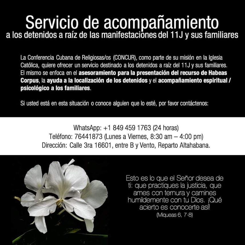 Servicio de Acompañamiento a los detenidos a raíz de las manifestaciones del 11J y a sus familiares