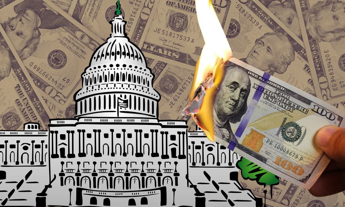 Imagen del Capitolio y el dólar. Imagen del Capitolio y el dólar.
