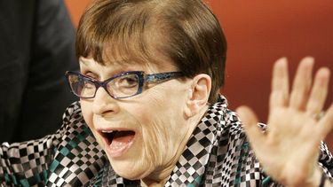 En esta fotograf&iacute;a de archivo del 21 de marzo de 2009, la actriz italiana Franca Valeri asiste al programa de televisi&oacute;n estatal de la RAI Che Tempo che Fa, en Mil&aacute;n, Italia.&nbsp;