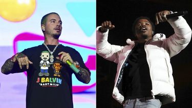 En esta combinaci&oacute;n de fotos, J Balvin, a la izquierda, act&uacute;a en Lollapalooza en Chicago el 3 de agosto de 2019, y Roddy Ricch act&uacute;a en el BET Experience en Los Angeles el 21 de junio de 2019. Ambos artistas cancelaron sus presentaciones previstas para este domingo en los Premios MTV a los Videos Musicales.