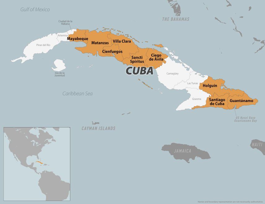 Áreas de Cuba con casos reportados de Oropouche.&nbsp;
