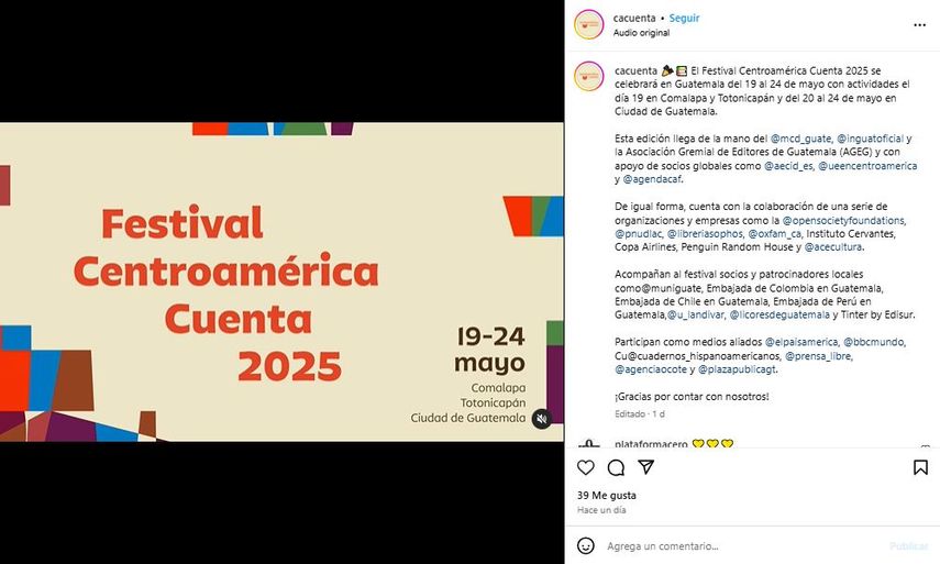 Festival Centroamérica Cuenta.&nbsp;