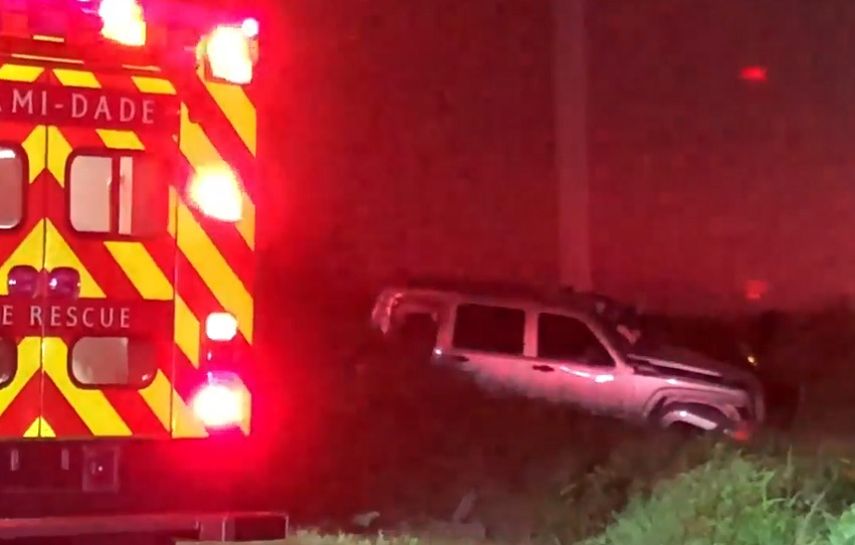 Así quedó el SUV siniestrado tras volcar.