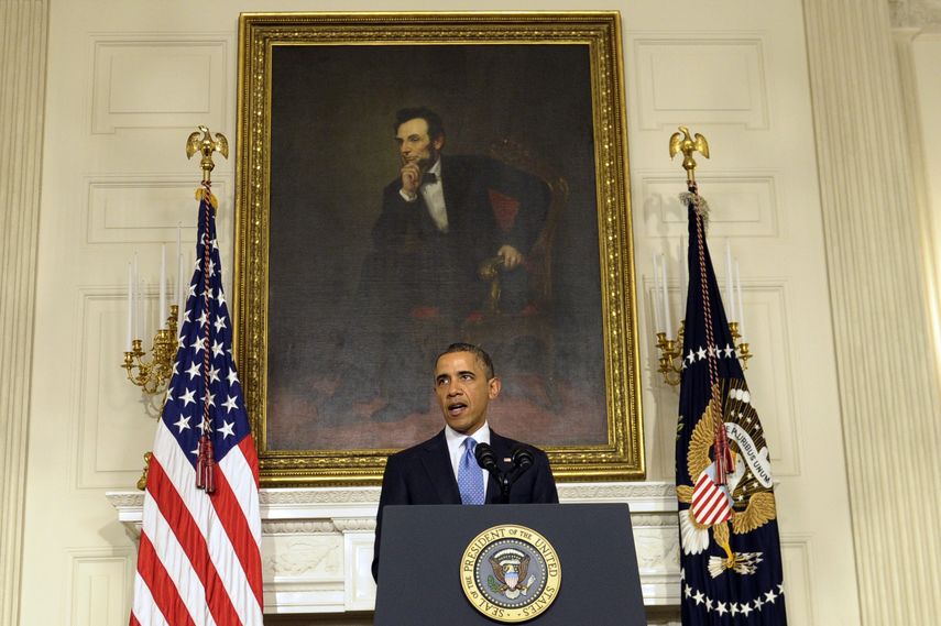 El presidente Barack Obama habla en el Comedor de Estado en la Casa Blanca, sobre el acuerdo con Irán. (AP)