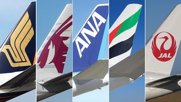 Singapore Airlines, Qatar Airways, ANA, Emirates, Japan Airlines.