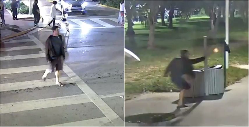 En un video difundido por la Policía en sus redes sociales, se ve al presunto asesino captado por varias cámaras de seguridad. 