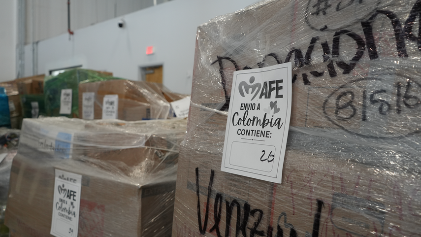 Donaciones listas para enviar a Colombia