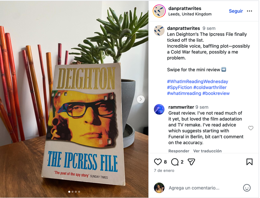 Captura de pantalla del libro The Ipcress File&nbsp;del escritor Len Deighton