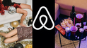 Collage con el logo de Airbnb e imágenes referenciales. 
