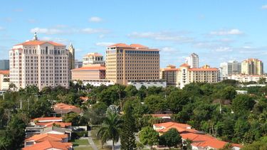 Vista panorámica de Miami, con Coral Gables al fondo.