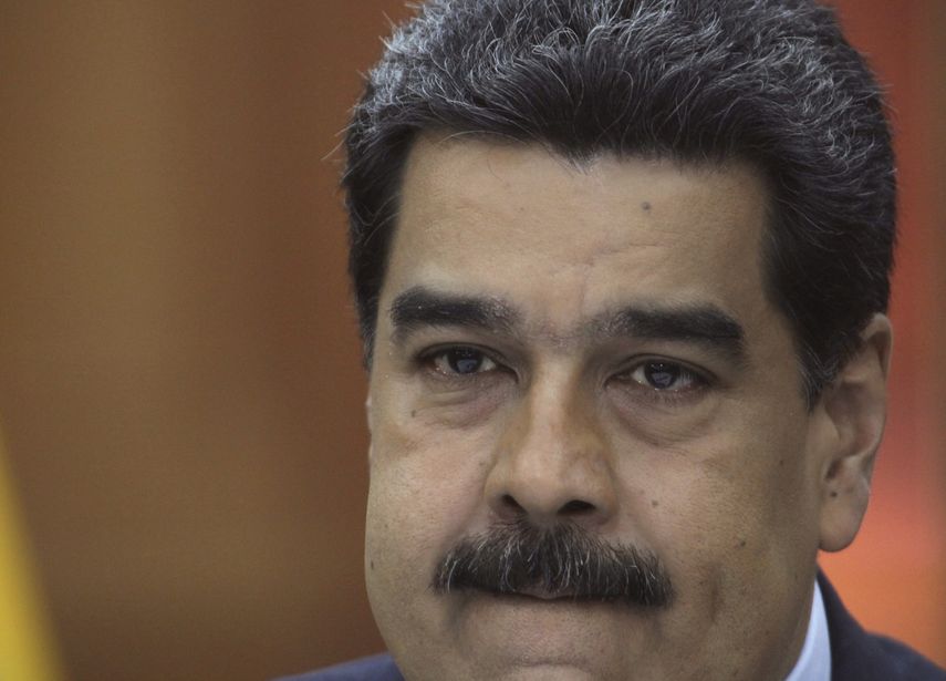 Nicolás Maduro, durante una conferenica con la prensa extranjera en el palacio presidencial de Miraflores. 