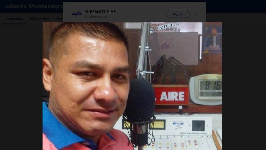 Fotografía del periodista colombiano Libardo Montenegro publicada en la cuenta de Twitter de la Fundación Desarrollo y Paz, Fundepaz, con sede en Nariño.