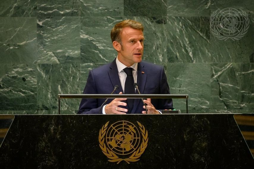 El presidente francés, Emmanuel Macron ante las Naciones Unidas. Foto de archivo.&nbsp;