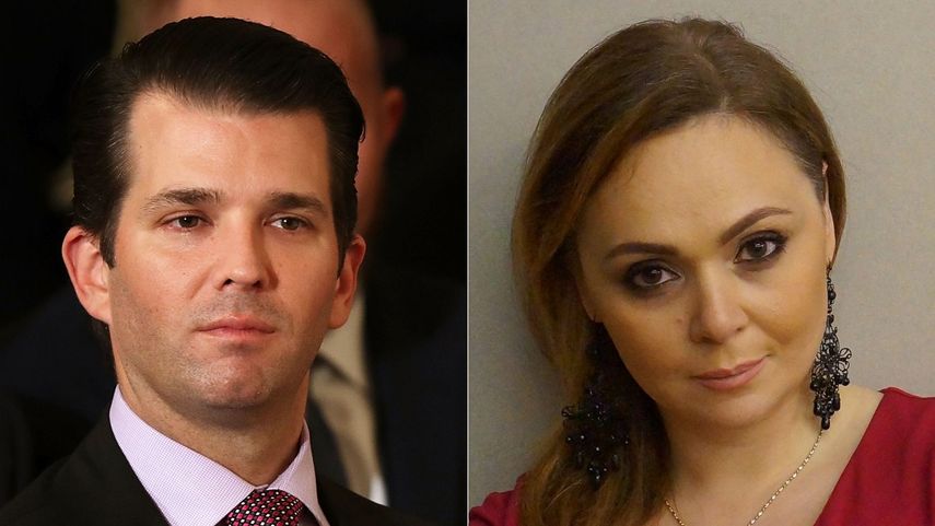 Donald Trump, hijo del presidente de los Estados Unidos, y la abogada rusa&nbsp;Natalia Veselnitskaya.