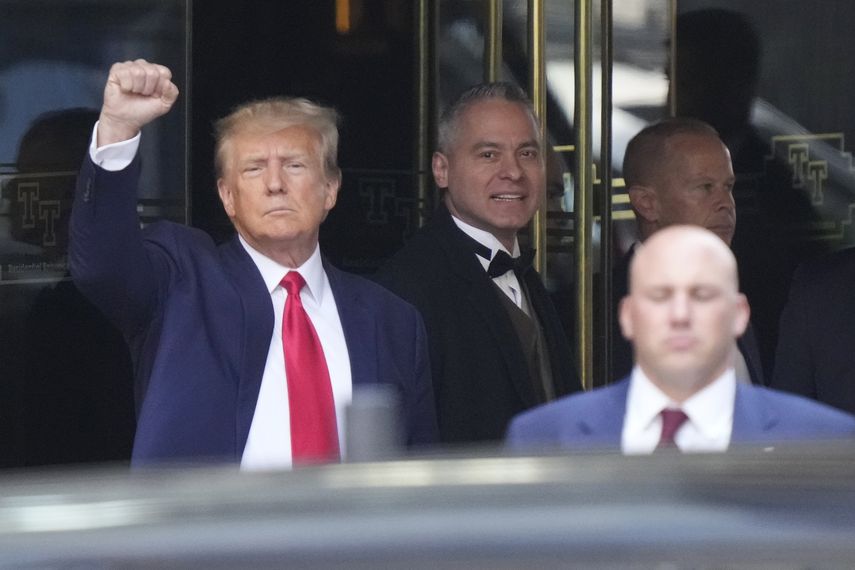 El expresidente Donald Trump en la corte de Nueva York.