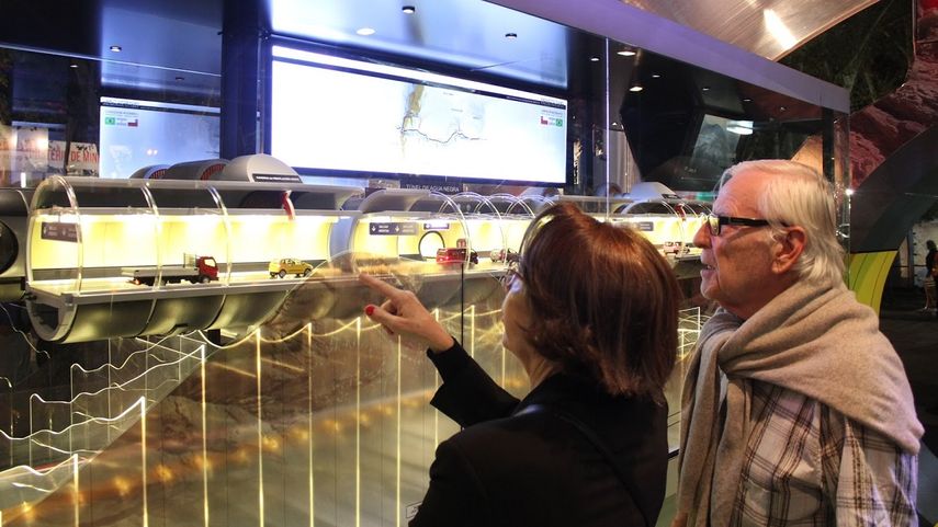 Vista de la maqueta del tunel de Agua Negra,&nbsp;proyecto que unirá a las provincias de San Juan, en Argentina, con la región chilena de Coquimbo.