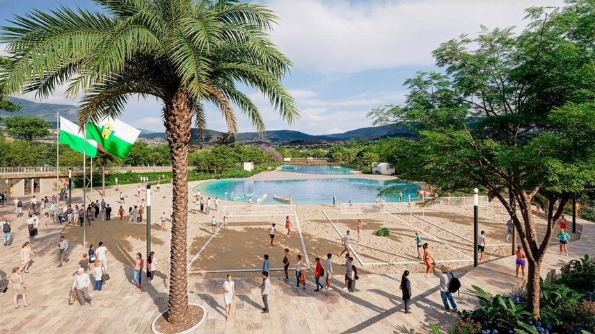 El megaproyecto fusiona mar y escenarios deportivos. El megaproyecto fusiona mar y escenarios deportivos.