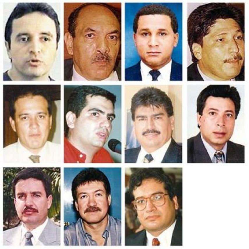 Los once diputados secuestrados y posteriormente asesinados.