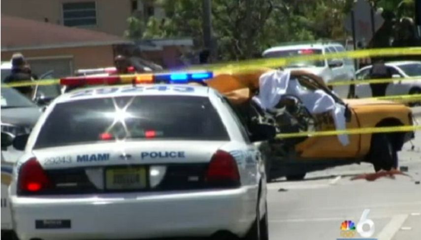 Escena del accidente ocurrido en el noroeste de Miami. (NBC6)