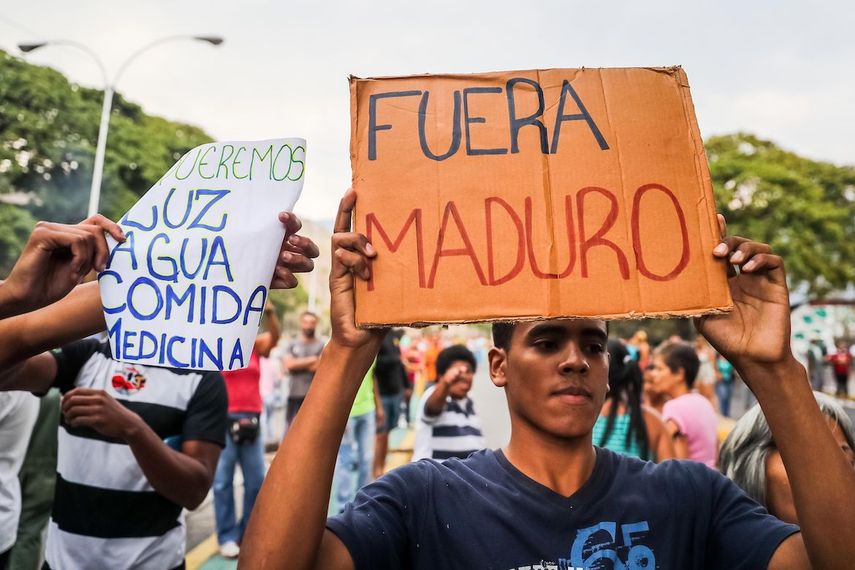 Algunas pancartas se leyeron durante la protesta en Caracas.&nbsp;