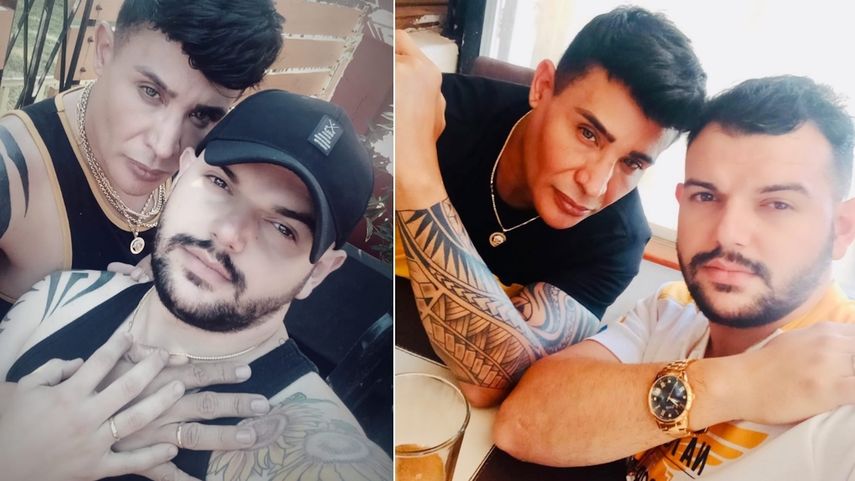 Eduardo Antonio y su pareja Roy García.&nbsp;