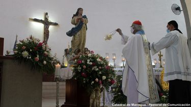 El cardenal Leopoldo Brenes durante un oficio religioso, en Managua, Nicaragua.&nbsp;