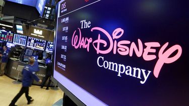 Logo de la compañía Walt Disney en la Bolsa de Nueva York.