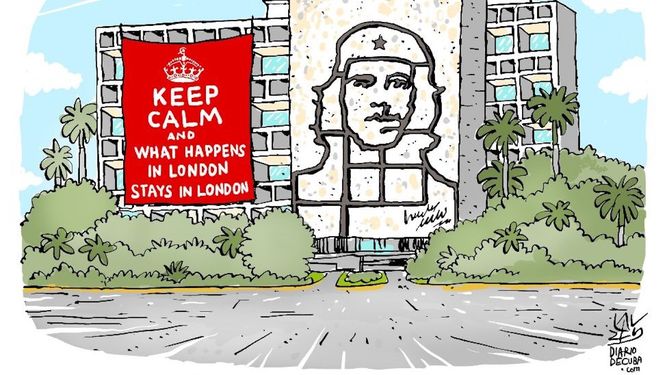 Caricatura de Alen Lauzán para Diario de Cuba, titulada Keep calm, MININT #1