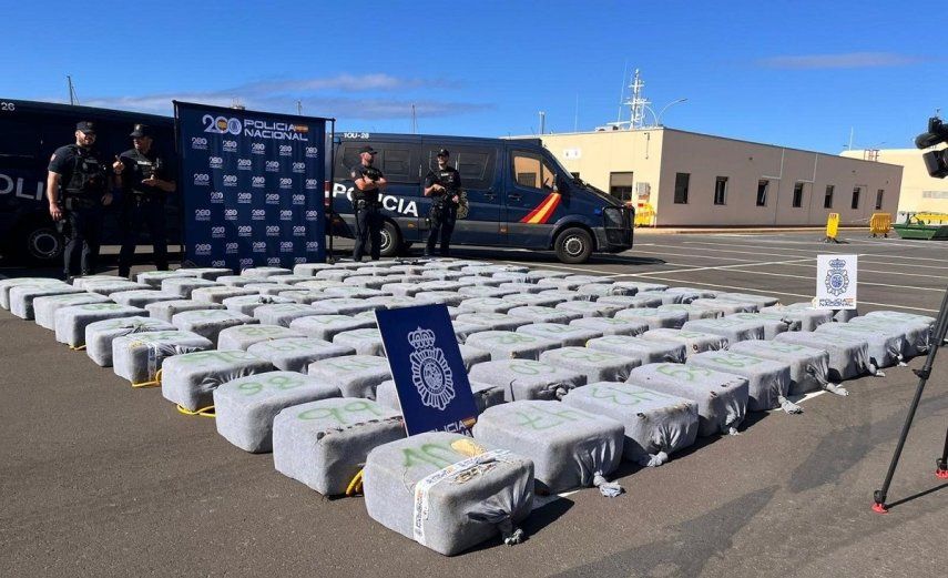 Droga incautada en un pesquero a unas 500 millas de Canarias, durante el mes de noviembre de 2024.