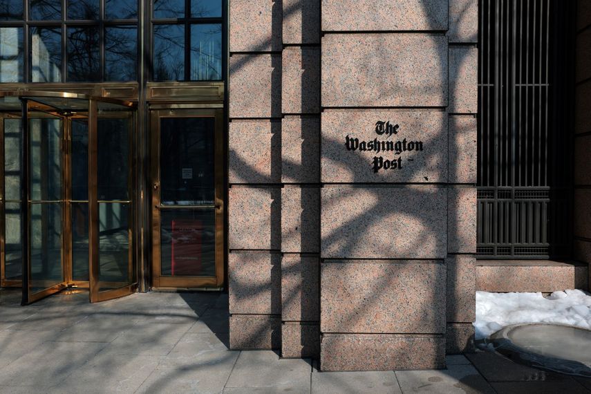 Una vista del edificio de oficinas del Washington Post el 4 de febrero de 2026 en Washington, DC.