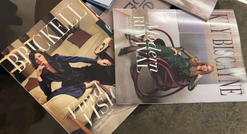 Ediciones de noviembre 2025 de Brickell Magazine y Key Biscayne Magazine, celebrando a los grandes del diseño de interiores en Miami.