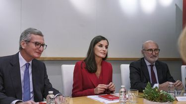 La reina Letizia de España durante una reunión en el nuevo centro del Instituto Cervantes en Los Ángeles, el lunes 12 de diciembre de 2022.&nbsp;