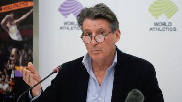 Sebastian Coe, el presidente de la federación internacional de atletismo, durante una rueda de prensa, el 30 de noviembre de 2022, en Roma.&nbsp;