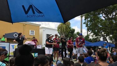 El show de animales exóticos organizado por el equipo del zoológico de Miami (Metrozoo) deleitó a los asistentes.