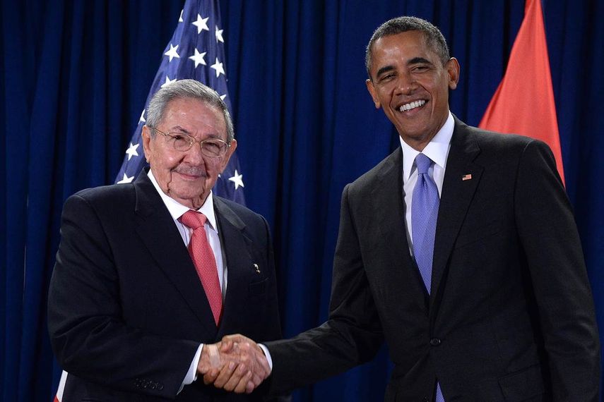 El presidente de Cuba, Raúl Castro y su homólogo de EEUU, Barack Obama&nbsp;