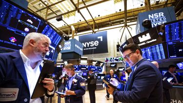 Imagen tomada en el piso de remate de Wall Street.