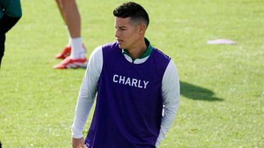 El colombiano James Rodríguez durante una práctica del club León de México, el 14 de enero de 2025.